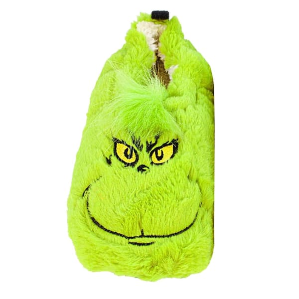 The Grinch Childrens/Kids Embroidered Face Fluffy Slippers