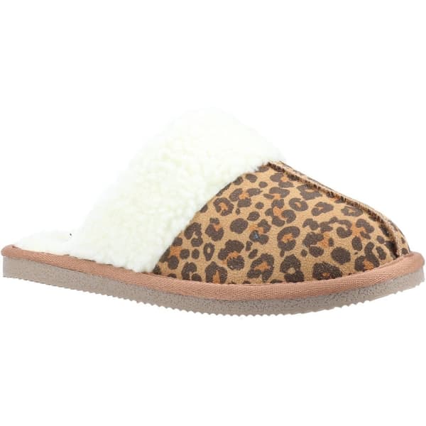 Hush Puppies Womens/Ladies Arianna Leopard Print Suede Slippers Brown/White 4 UK