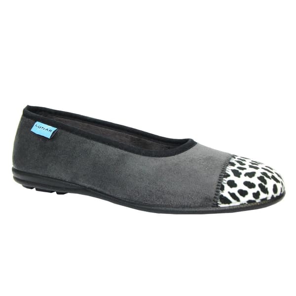 Lunar Womens/Ladies Jessie Leopard Print Slippers Grey 5 UK