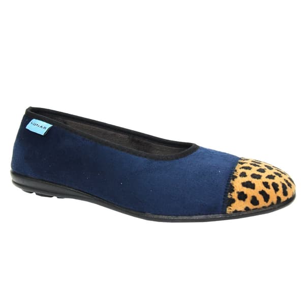 Lunar Womens/Ladies Jessie Leopard Print Slippers