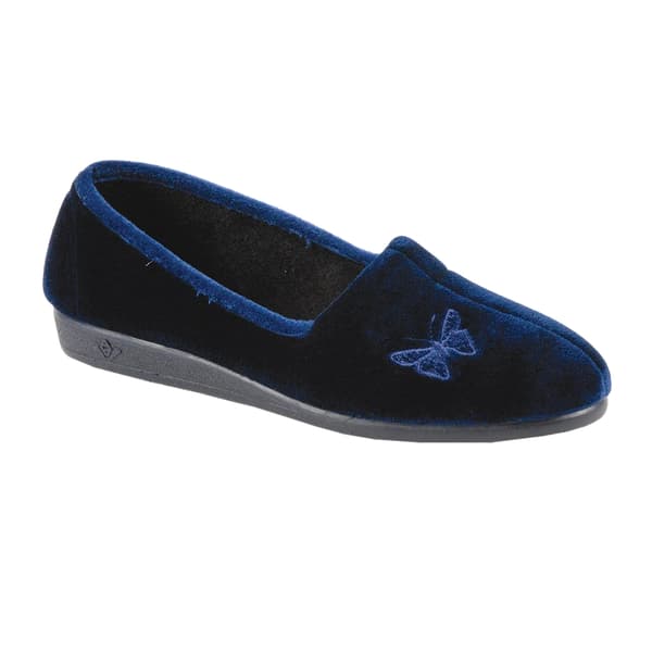 Lunar Womens/Ladies Butterfly Slippers Navy 3 UK
