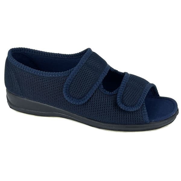 Sleepers Dame/Dame Betty ekstra brede hjemmesko til kvinder/damer Navy Blue 7 UK