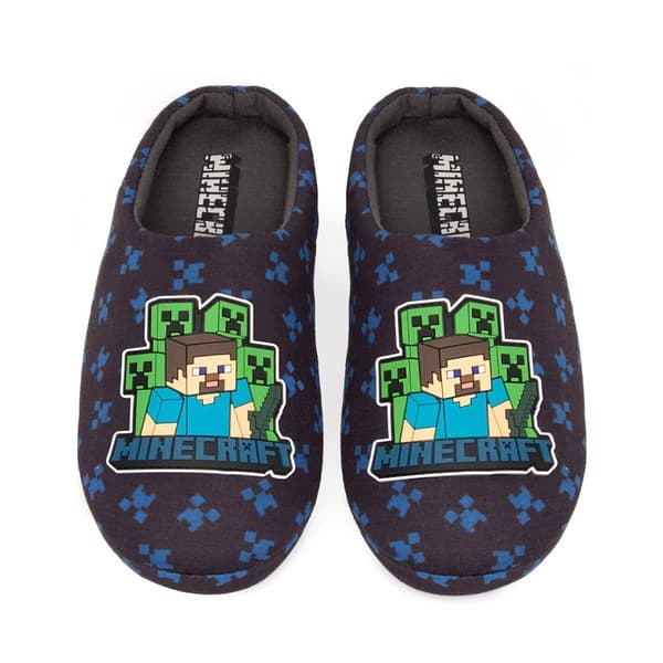Minecraft Boys Steve And Creeper Slippers