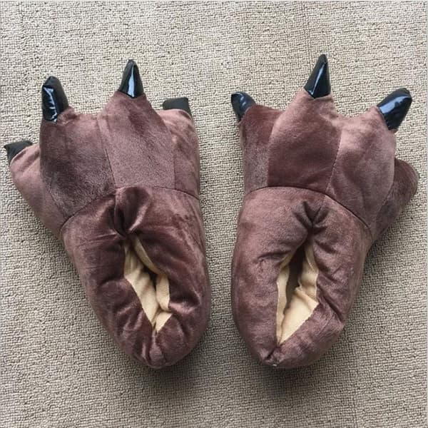 Mjuka Tofflor med Klor, Brun - Strl 39-45