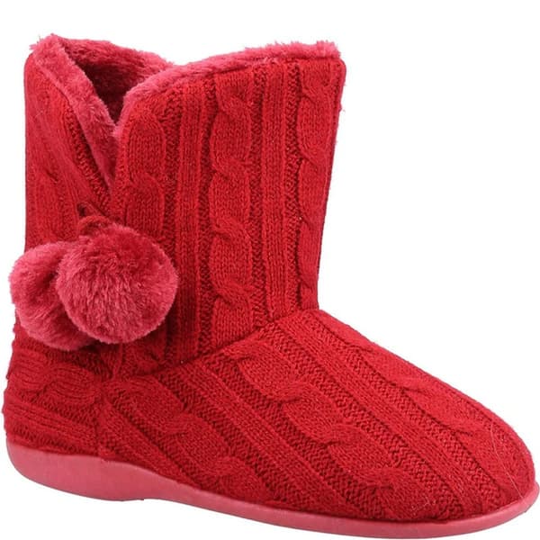 Fleet & Foster Womens/Ladies Apple Pom Pom Slippers