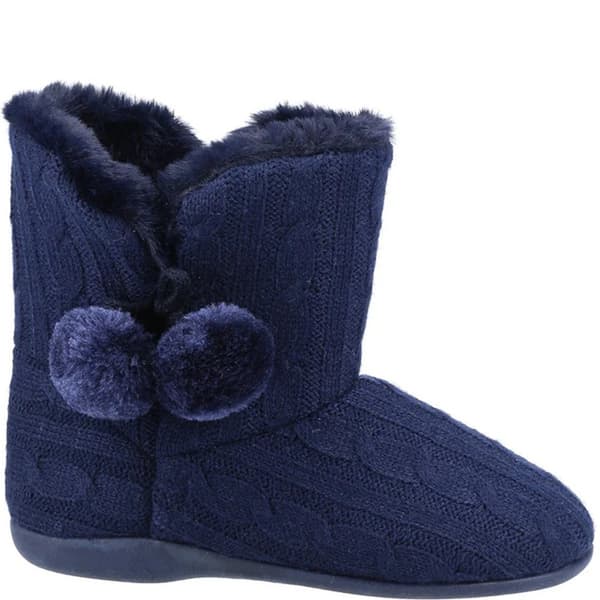Fleet & Foster Womens/Ladies Apple Pom Pom Slippers