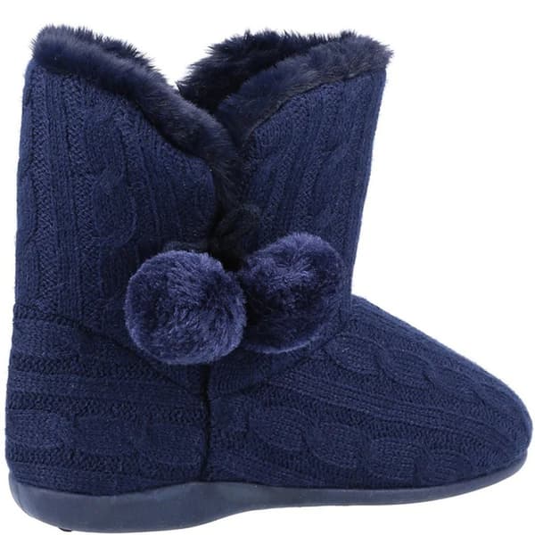 Fleet & Foster Womens/Ladies Apple Pom Pom Slippers