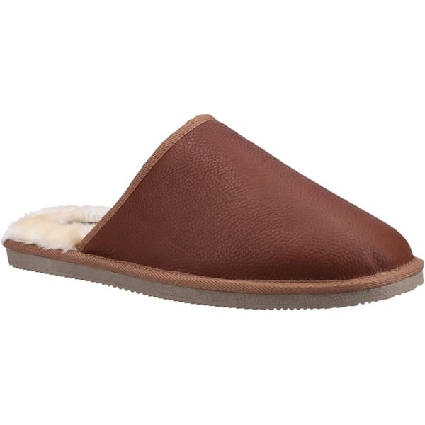 Hush Puppies Mens Coady Leather Slippers