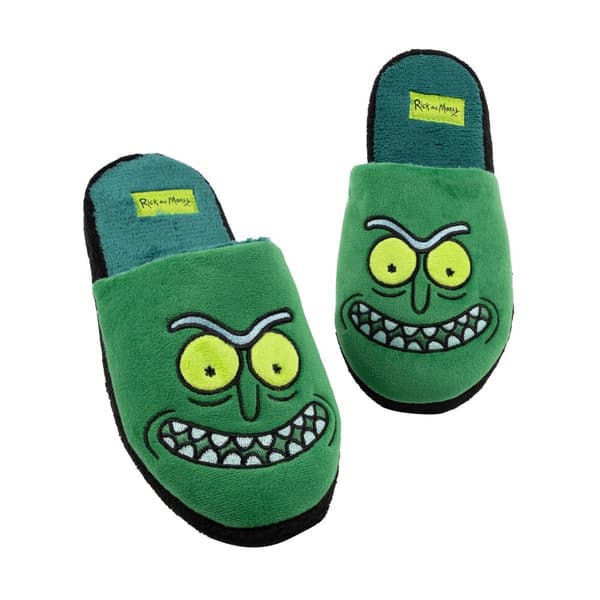 Rick And Morty Mens Pickle Rick Slippers Green 5 UK-6 UK