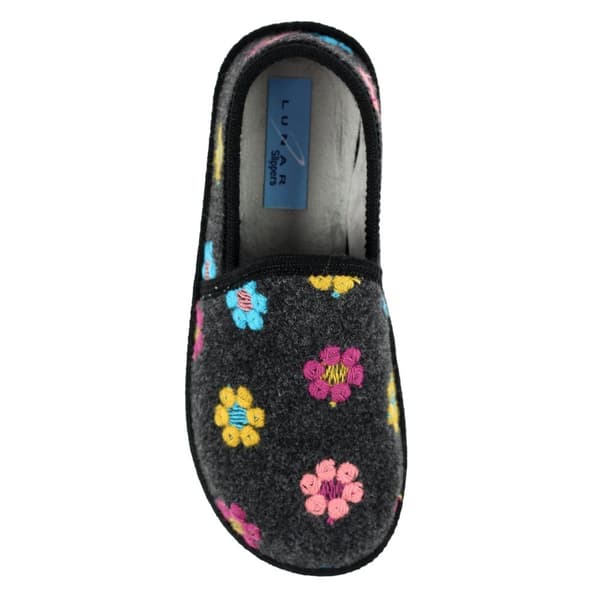 Lunar Womens/Ladies Sepal Felt Slippers