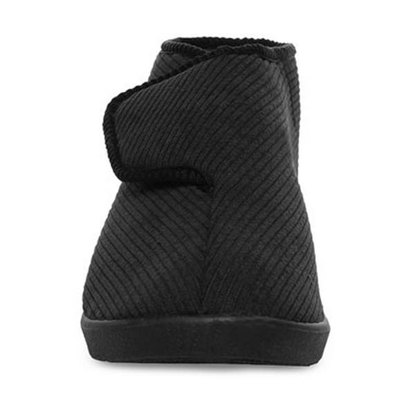 Slumberzzz Mens Corduroy Easy Access Slipper Black UK 11
