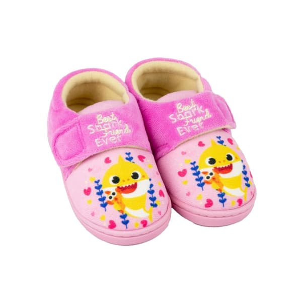 Baby Shark Girls Best Shark Friend Slippers Pink 9 UK Child