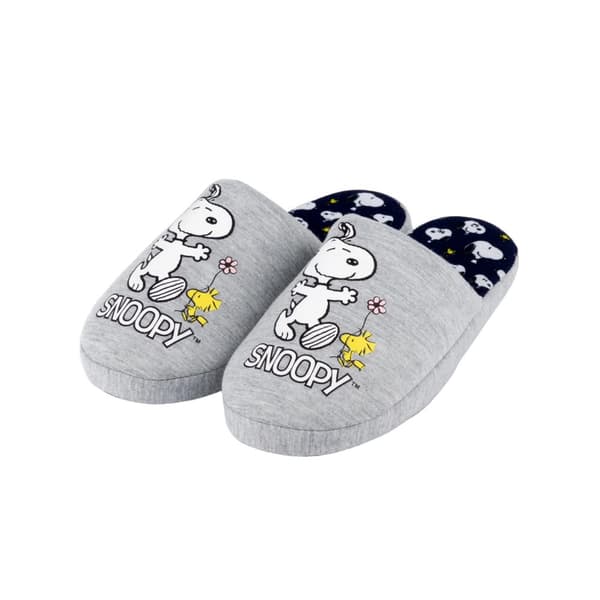 Peanuts Womens/Ladies Snoopy Slippers Grey/White/Black 3 UK-4 UK