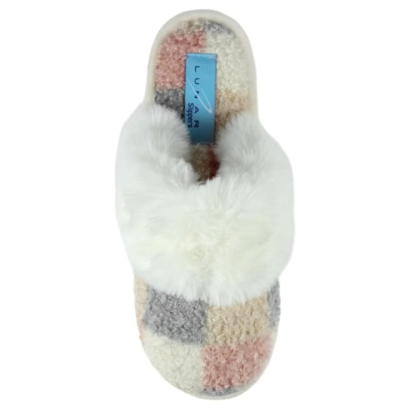 Lunar Womens/Ladies Kayden Faux Fur Lined Slippers