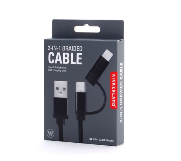 2 in 1 Phone Cable Kikkerland