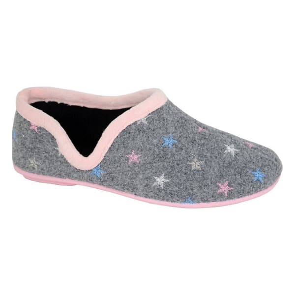 Sleepers Dam/Ladies Aria stickade tofflor med stjärnmotiv
