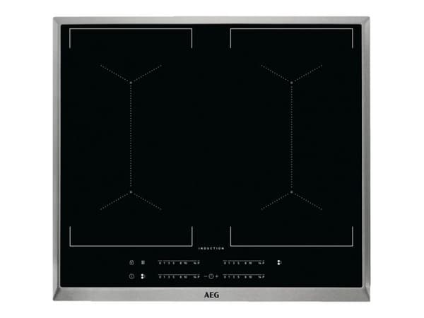 AEG IKE64450XB - Induksjonskomfyrtopp - 4 plater - Nisje - bredde: 56 cm - dybde: 49 cm - med pynt av rustfritt stål - svart