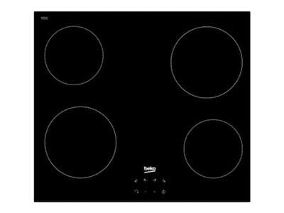Beko HIC 64400 E - Keramisk komfyrtopp - 4 plater - bredde: 58 cm - dybde: 51 cm - uten ramme - svart