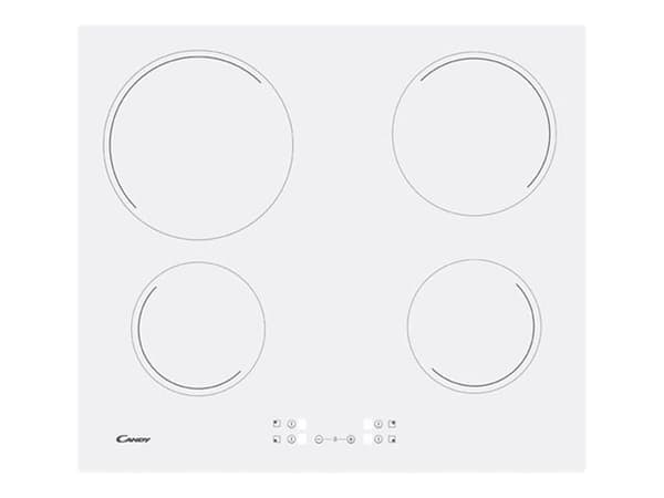 Candy CH64CCW - Keramisk komfyrtopp - 4 plater - Nisje - bredde: 56 cm - dybde: 49 cm - hvit