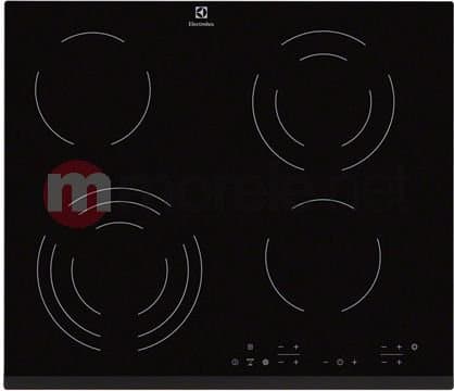 Electrolux EHF6343FOK - Keramisk komfyrtopp - 4 plater - Nisje - bredde: 56 cm - dybde: 49 cm - med avskrådd ramme - svart