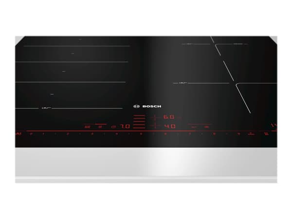 Bosch Serie | 8 PXE601DC1E - Induksjonskomfyrtopp - 4 plater - Nisje - bredde: 56 cm - dybde: 50 cm - flukt - svart
