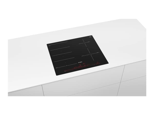 Bosch Serie | 8 PXE601DC1E - Induksjonskomfyrtopp - 4 plater - Nisje - bredde: 56 cm - dybde: 50 cm - flukt - svart Sort