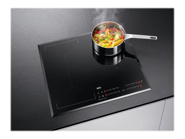 AEG IKE64441FB - Induksjonskomfyrtopp - 4 plater - Nisje - bredde: 56 cm - dybde: 49 cm - med avskrådd ramme - svart