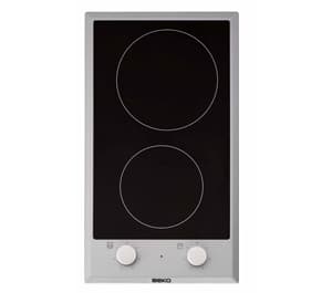 Beko HDCC 32200 X - Keramisk komfyrtopp - 2 plater - Nisje - bredde: 27 cm - dybde: 49 cm - med pynt av rustfritt stål - svart