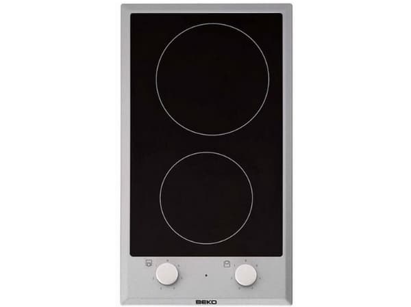 Beko HDCC 32200 X - Keramisk komfyrtopp - 2 plater - Nisje - bredde: 27 cm - dybde: 49 cm - med pynt av rustfritt stål - svart