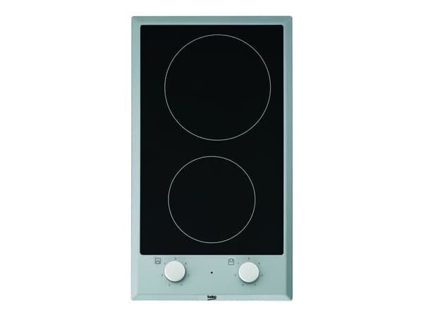 Beko HDCC 32200 X - Keramisk komfyrtopp - 2 plater - Nisje - bredde: 27 cm - dybde: 49 cm - med pynt av rustfritt stål - svart