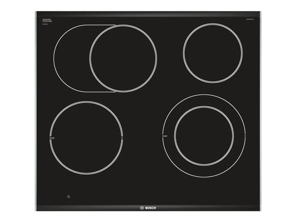 Bosch Serie 8 PKN675DP1D, Musta, Ruostumaton teräs, Kiinteä, Keraaminen, Keraaminen lasi, 4 alue(tta), 4 alue(tta)