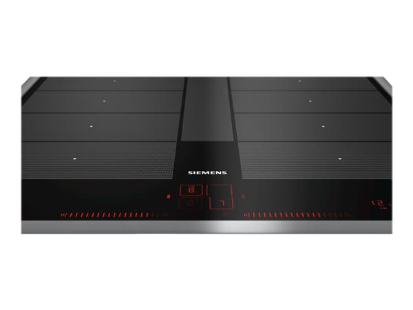 Siemens iQ700 EX645LYC1E - Induksjonskomfyrtopp - 4 plater - Nisje - bredde: 56 cm - dybde: 49 cm - med pynt av rustfritt stål - svart/rustfritt stål
