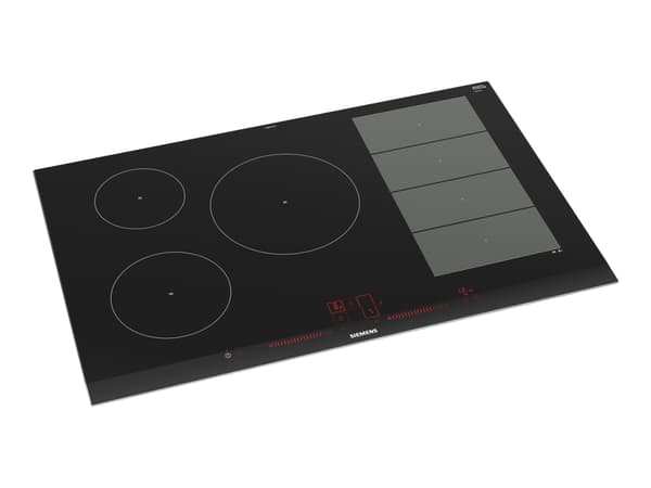 Siemens EX875LVC1E kokeplate Sort, Rustfritt stål Innebygget Sonebasert induksjon 5 zone(s) Svart, Rostfritt stål
