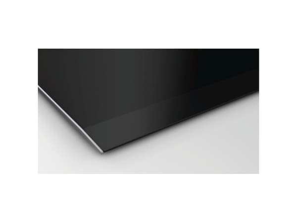 Siemens iQ700 EX675LEC1E - Induksjonskomfyrtopp - 4 plater - Nisje - bredde: 56 cm - dybde: 49 cm - svart - med sidepynt av rustfritt stål, - med fas
