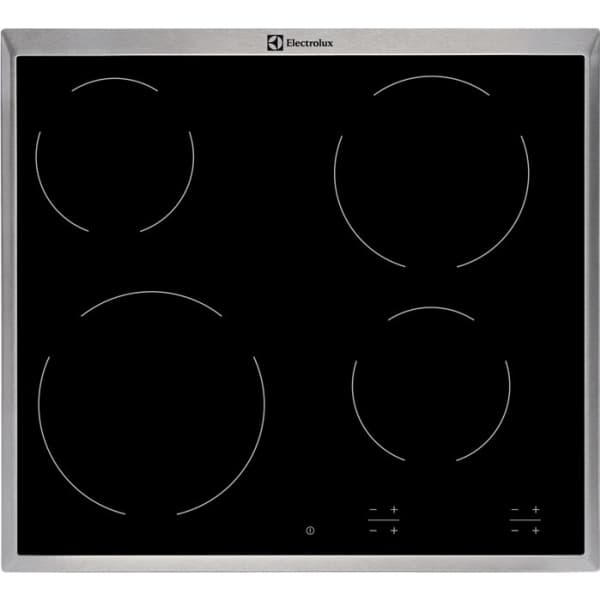 Electrolux Inspiration EHF16240XK - Keramisk komfyrtopp - 4 plater - Nisje - bredde: 56 cm - dybde: 49 cm - svart
