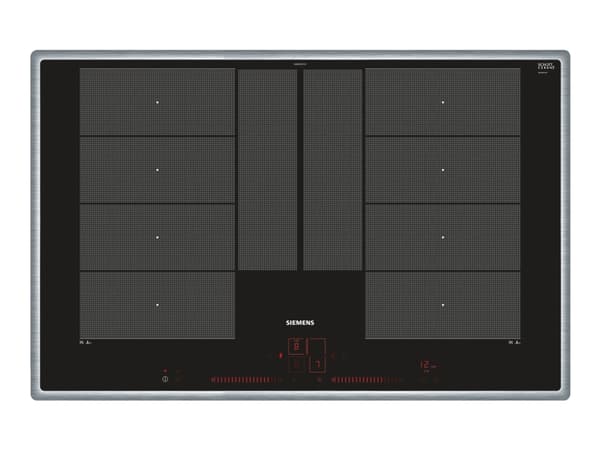 Siemens iQ700 EX845LYC1E - Induksjonskomfyrtopp - 4 plater - Nisje - bredde: 78 cm - dybde: 50 cm - med pynt av rustfritt stål - svart/rustfritt stål