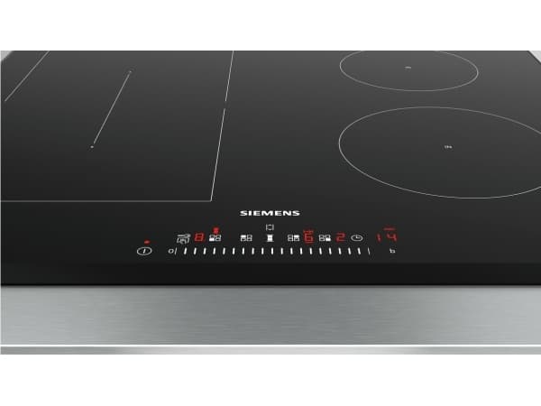 Siemens iQ500 ED651FSB5E - Induktionshäll - 4 kokplattor - Fördjupning - bredd: 56 cm - djup: 49 cm facetterade fram- och bakkantslister - svart
