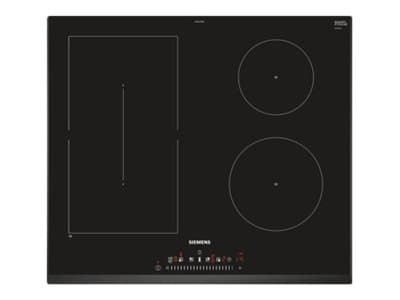 Siemens iQ500 ED651FSB5E - Induktionshäll - 4 kokplattor - Fördjupning - bredd: 56 cm - djup: 49 cm facetterade fram- och bakkantslister - svart