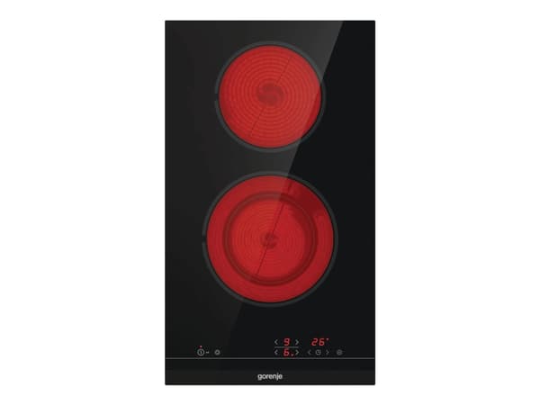 Gorenje Essential ECT322BCSC - Keramisk komfyrtopp - 2 plater - Nisje - bredde: 28.3 cm - dybde: 49 cm - med fasettert frontkant - svart