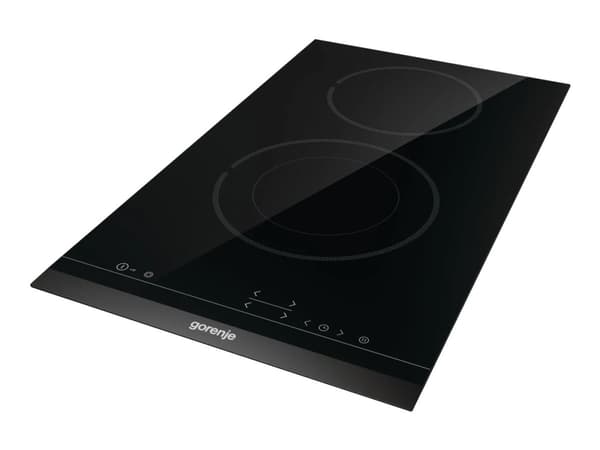 Gorenje Essential ECT322BCSC - Keramisk komfyrtopp - 2 plater - Nisje - bredde: 28.3 cm - dybde: 49 cm - med fasettert frontkant - svart Svart