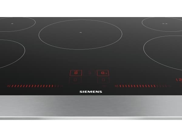 Siemens iQ100 EH801LVC1E - Induksjonskomfyrtopp - 5 plater - Nisje - bredde: 78 cm - dybde: 50 cm - svart