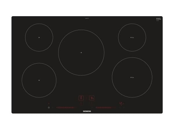 Siemens iQ100 EH801LVC1E - Induksjonskomfyrtopp - 5 plater - Nisje - bredde: 78 cm - dybde: 50 cm - svart