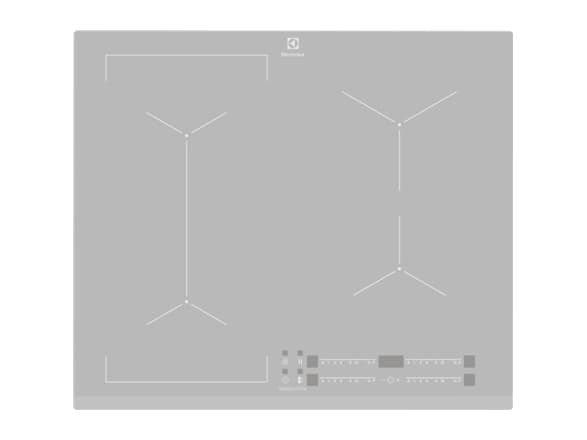Electrolux EIV63440BS, Sølv, Innebygget, Sonebasert induksjon, Glass, 4 zone(s), 4 zone(s)