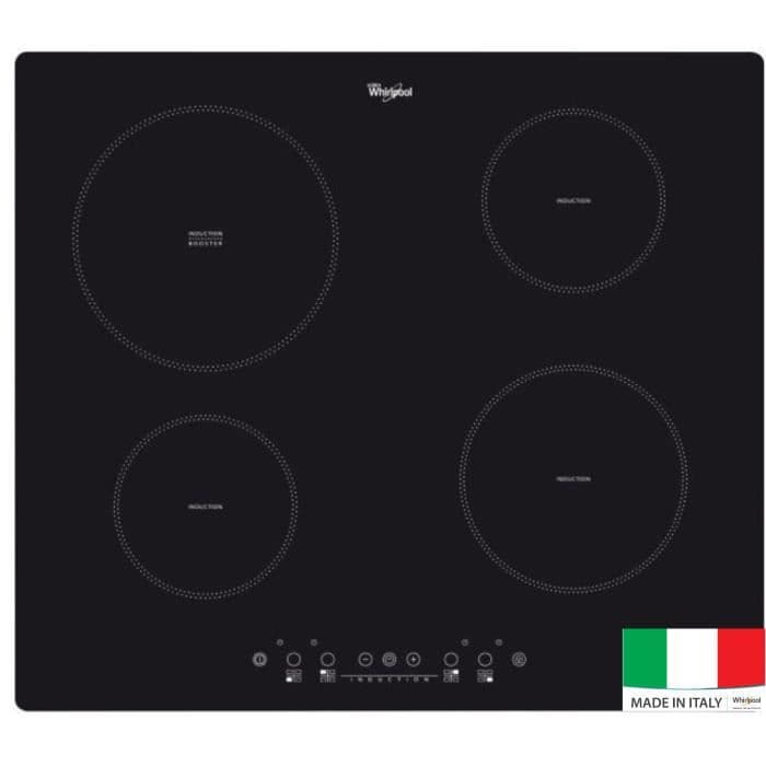 WHIRLPOOL ACM508NE Induktions kogeplade - 4 zoner - 6500W - L58 x D51cm - Glasbelægning - Sort