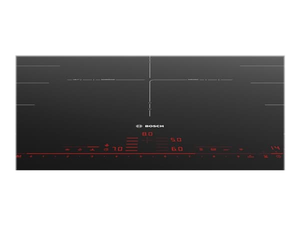 Bosch Serie | 8 PXV901DV1E - Induksjonskomfyrtopp - 5 plater - Nisje - bredde: 88 cm - dybde: 50 cm - flukt - svart
