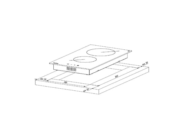 Akpo PKA 30 830/2 koketopp Sort Innebygd 30 cm keramisk platetopp 2 sone(r)