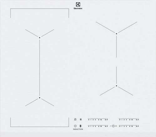 Electrolux EIV63440BW, Vit, Inbyggd, Induktionshäll med zon, Glas, 4 zone(s), 4 zone(s)