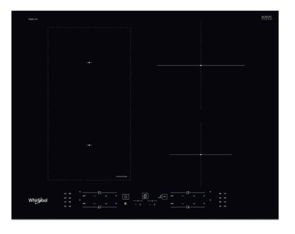Whirlpool WL B4265 BF/IXL - Induktionshäll - 4 kokplattor - Fördjupning - bredd: 56 cm - djup: 48 cm - med främre kant i rostfritt stål - svart