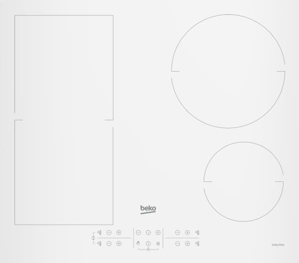 Beko HII64200FMTW, Vit, Inbyggd, 60 cm, Induktionshäll med zon, 4 zone(s), 4 zone(s)