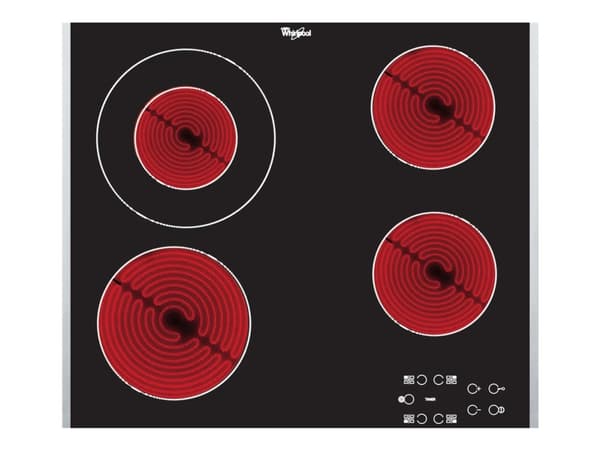Whirlpool AKT 8130 BA, Musta, Kiinteä, Keraaminen, Lasi, 4 alue(tta), 4 alue(tta)